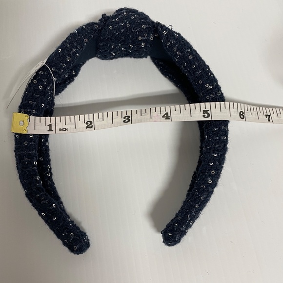 J. Crew Festive Sparkly Knotted Sequin Headband Blue NWT - Picture 6 of 8
